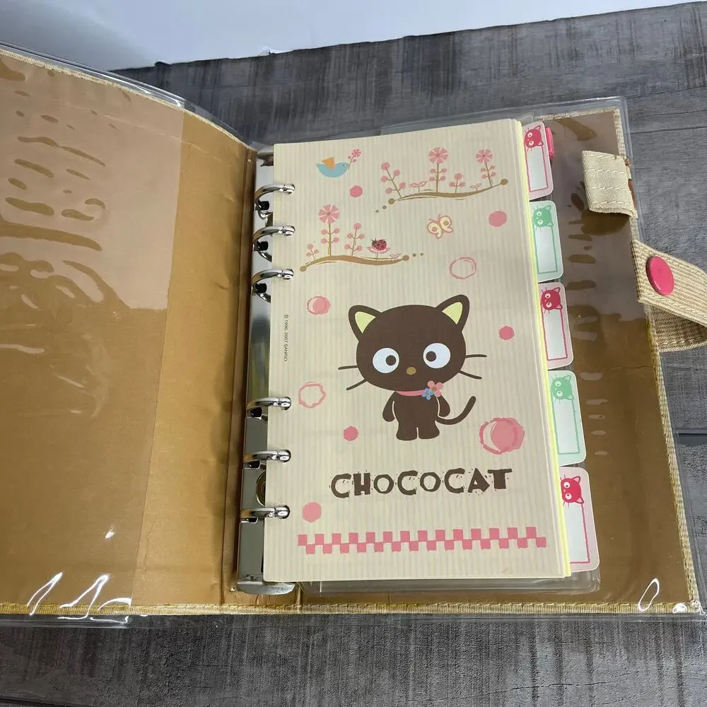 NOS Vintage SANRIO CHOCOCAT 1996 Undated Planner Tan Pink Address Book Organizer